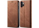 Custodia Galaxy A32 4G, Custodia A Portafoglio In Pelle Con Chiusura Magnetica E Supporto Per Samsung Galaxy A32 4G Marrone
