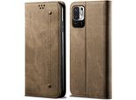 Custodia Redmi Note 10 5G, Custodia A Portafoglio In Pelle Con Chiusura Magnetica E Supporto Per Xiaomi Redmi Note 10 5G Khaki