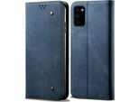 Custodia Galaxy M51, Laimtop Denim Pelle Portafoglio Chiusura Magnetica Flip Bookstyle Custodia Protettiva Con Funzione Stand Per Samsung Galaxy M51 Blu