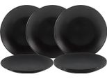 Piatto In Nero - Set Di 6 - Opaco Ø 21 Cm