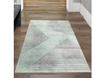 Tappeto Moderno Per Soggiorno Motivo Astratto A Righe Nero Grigio Verde Rosa - Facile Da Pulire Dimensioni - 80 X 150 Cm