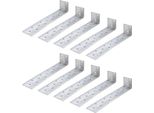Alberts 847340 Ancoraggio Piatto In Acciaio Per Calcestruzzo, Zincato Sendzimir, Per Il Fissaggio Nel Calcestruzzo, 205 X 40 X 40 Mm, Set Da 10