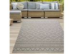 Tappeto Per Interni Ed Esterni In Sisal Con Motivo A Rombi Beige Marrone Dimensioni - 240 X 340 Cm