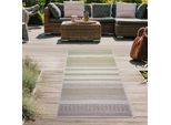 Tappeto Per Interni Ed Esterni In Sisal A Strisce In Beige Marrone Dimensioni - 80 X 150 Cm