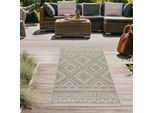Tappeto Per Interni Ed Esterni In Sisal Con Motivo A Rombi Beige Marrone Dimensioni - 80 X 150 Cm
