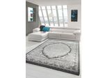 Tappeto In Lana Tappeto Di Alta Qualità Con Ornamenti Classici In Fibre Naturali Di Colore Grigio Dimensioni - 160 X 230 Cm