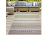 Tappeto Per Interni Ed Esterni In Sisal A Strisce In Beige Marrone Dimensioni - 200 X 280 Cm