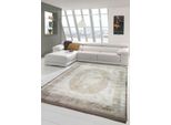 Tappeto In Lana Tappeto Da Salotto Orientale Con Ornamenti In Fibre Naturali In Beige Dimensioni - 160 X 230 Cm