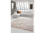 Tappeto Moderno Di Design Con Motivo Marocchino In Grigio Rosa Dimensioni - 80 X 150 Cm