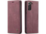 Samsung Galaxy S21 5G Case, Laimtop Retro Custodia In Finto Cuoio Con Funzione Stand Custodia Protettiva Per Samsung Galaxy S21 5G Rosso
