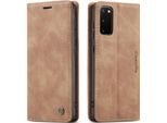 Custodia Samsung Galaxy S20, Laimtop Retro Custodia In Finto Cuoio Con Funzione Stand Custodia Protettiva Per Samsung Galaxy S20 Marrone