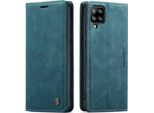 Samsung Galaxy A42 5G Custodia, Retro Custodia In Finto Cuoio Con Funzione Stand Per Samsung Galaxy A42 5G Blu