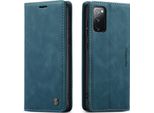 Samsung Galaxy S20 Fe Custodia, Laimtop Retro Custodia In Finto Cuoio Con Funzione Stand Custodia Protettiva Per Samsung Galaxy S20 Fe 5G Blu