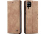 Samsung Galaxy A42 5G Case, Laimtop Retro Custodia In Finto Cuoio Con Funzione Stand Custodia Protettiva Per Samsung Galaxy A42 5G Brown
