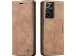 Samsung Galaxy S21 Ultra 5G Custodia, Laimtop Retro Custodia In Finto Cuoio Con Funzione Stand Custodia Protettiva Per Samsung Galaxy S21 Ultra 5G Marrone
