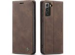 Samsung Galaxy S21 5G Custodia, Laimtop Retro Custodia In Finto Cuoio Con Funzione Stand Custodia Protettiva Per Samsung Galaxy S21 5G Caffè
