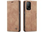 Xiaomi Mi 10T / Mi 10T Pro Case, Retro Custodia In Finto Cuoio Con Funzione Stand Per Xiaomi Mi 10T / Mi 10T Pro Brown