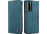 Huawei P Smart 2021 Custodia, Laimtop Retro Custodia In Finto Cuoio Con Funzione Stand Custodia Protettiva Per Huawei P Smart 2021 Blu