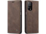 Xiaomi Mi 10T / Mi 10T Pro Case, Retro Custodia In Finto Cuoio Con Funzione Stand Per Xiaomi Mi 10T / Mi 10T Pro Coffee