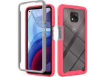 Moto G Power 2021 Case, Laimtop Doppio Strato Trasparente Tpu Bumper Case Per Motorola Moto G Power 2021 Rosso