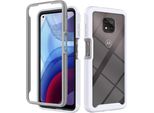 Moto G Power 2021 Custodia, Laimtop Doppio Strato Trasparente Tpu Bumper Custodia Per Motorola Moto G Power 2021 Bianco