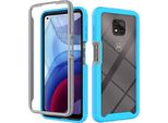 Custodia Moto G Power 2021, Copertura Posteriore Trasparente Ibrida, Robusto Paraurti In Tpu, Custodia Antiurto Per Motorola Moto G Power 2021 Blu