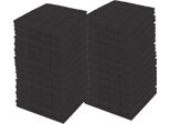 24 Pezzi Isolamento In Schiuma Acustica Autoadesiva Nero Schiuma Acustica Piramidale 30X30X5 Cm