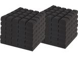 12 Pezzi Di Schiuma Acustica Autoadesiva 30X30X5 Cm Nero Schiuma Acustica Piramidale