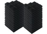 24 Pezzi Di Schiuma Acustica Autoadesiva 30X30X5 Cm Nero Schiuma Acustica Piramidale
