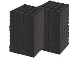 24 Pezzi Di Schiuma Acustica Autoadesiva 30X30X5 Cm Nero Schiuma Acustica Piramidale
