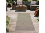 Tappeto Per Interni Ed Esterni In Sisal Cucina Soggiorno Terrazza Balcone - Beige Grigio Dimensioni - 80 X 150 Cm
