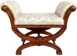 Casa Padrino Sgabello Barocco Bianco / Oro / Marrone - Sgabello Fatto A Mano In Stile Antico Con Elegante Motivo - Sgabello In Stile Barocco - Sgabello Barocco D'arredo