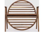Casa Padrino Panca Marrone 86 X 58 X H. 81 Cm - Panca In Legno Massiccio Con Braccioli - Arredo Giardino Patio Catering