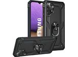 Custodia Per Samsung Galaxy A32 5G A Doppio Strato Robusta, Protezione Militare Con Supporto Ad Anello E Supporto Nero