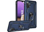 Custodia Per Samsung Galaxy A32 5G A Doppio Strato Robusta, Protezione Militare Con Supporto Ad Anello E Supporto Blu