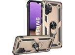 Custodia Per Samsung Galaxy A32 5G A Doppio Strato Robusta, Protezione Militare Con Supporto Ad Anello E Supporto Oro