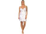 Camicia Da Notte In Raso Da Donna Lingerie Sexy Con Pizzo; Bianco/S
