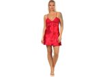 Camicia Da Notte In Raso Da Donna Lingerie Sexy Con Pizzo; Rosso Vino/L