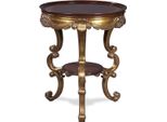 Casa Padrino Tavolino Barocco Marrone Scuro/Oro Ø 58 X H. 70 Cm - Tavolino Rotondo In Stile Barocco - Mobili Da Salotto Barocchi
