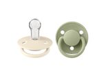 Succhietto Bibs De Lux Confezione Da 2 Pezzi | Senza Bpa | Tettarella A Forma Di Ciliegia | 0-36 Mesi Salvia E Avorio