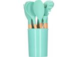 Set Di Utensili Da Cucina In Silicone Da 12 Pezzi Cucchiaio Da Cucina Set Di Utensili Da Cucina - Menta Scura