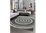 Tappeto Moderno Da Salotto A Pois Grigio Nero Dimensioni - 80X150 Cm