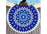 Telo Mare Rotondo Con Fiori Mandala Telo Sauna 150 Cm, Colorato