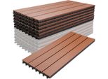 Tegole Wpc Karpal Tegole Per Terrazze Legno Plastica 30X60 Cm Tegole A Scatto Tegole Per Balconi Impermeabili, Resistenti Alla Corrosione E Facili Da Installare (6 Pezzi, Marrone)
