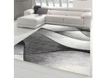 Tappeto Da Salotto Moderno A Onde In Nero Grigio Antracite - Facile Da Pulire E Resistente Dimensioni - 200 X 280 Cm