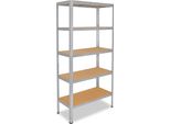 Shelfplaza Home 155X100X60 Cm Scaffale Pesante In Zincato Con 5 Ripiani E 175 Kg Di Portata Per Ripiano