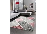 Tappeto Di Design Per Il Salotto Tappeto Ornamentale Barocco Rosa Grigio Taupe Con Filato Glitterato Dimensioni - 80 X 300 Cm