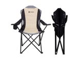 Sedia Da Campeggio Sedia Pieghevole Sedia Da Pesca Direttore Spiaggia Pieghevole Outdoor Nero-Crema