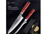 Set Di Coltelli Damasco Coltello Da Chef E Coltello Da Disosso Coltello Da Chef E Coltello Bornig
