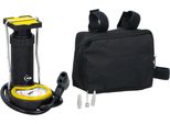 Dunlop Mini Pompa A Pedale - Pompa Ad Aria - Pompa Per Pneumatici - Include 3 Adattatori - Manometro Analogico - Con Borsa Di Custodia